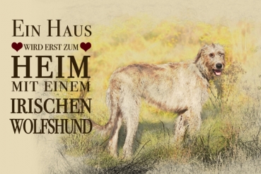 Nostalgieschild - Hundeschild im Retrostil Motiv: Irischer Wolfshund (Irish Wolfhound) #2